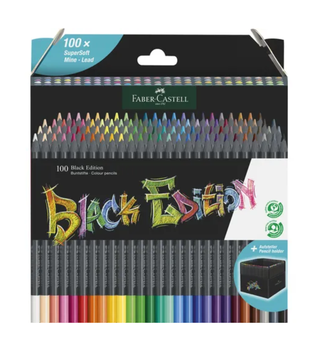 100 stuks Black edition Kleurpotloden / Alle kleurtjes
