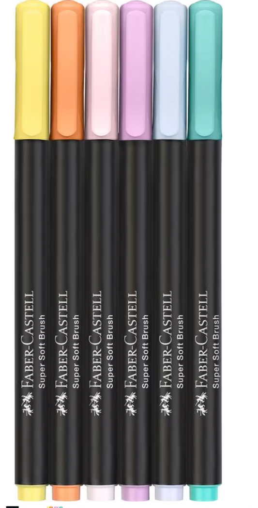 Brushpen Faber-Castell Black edition 6 stuks PASTEL